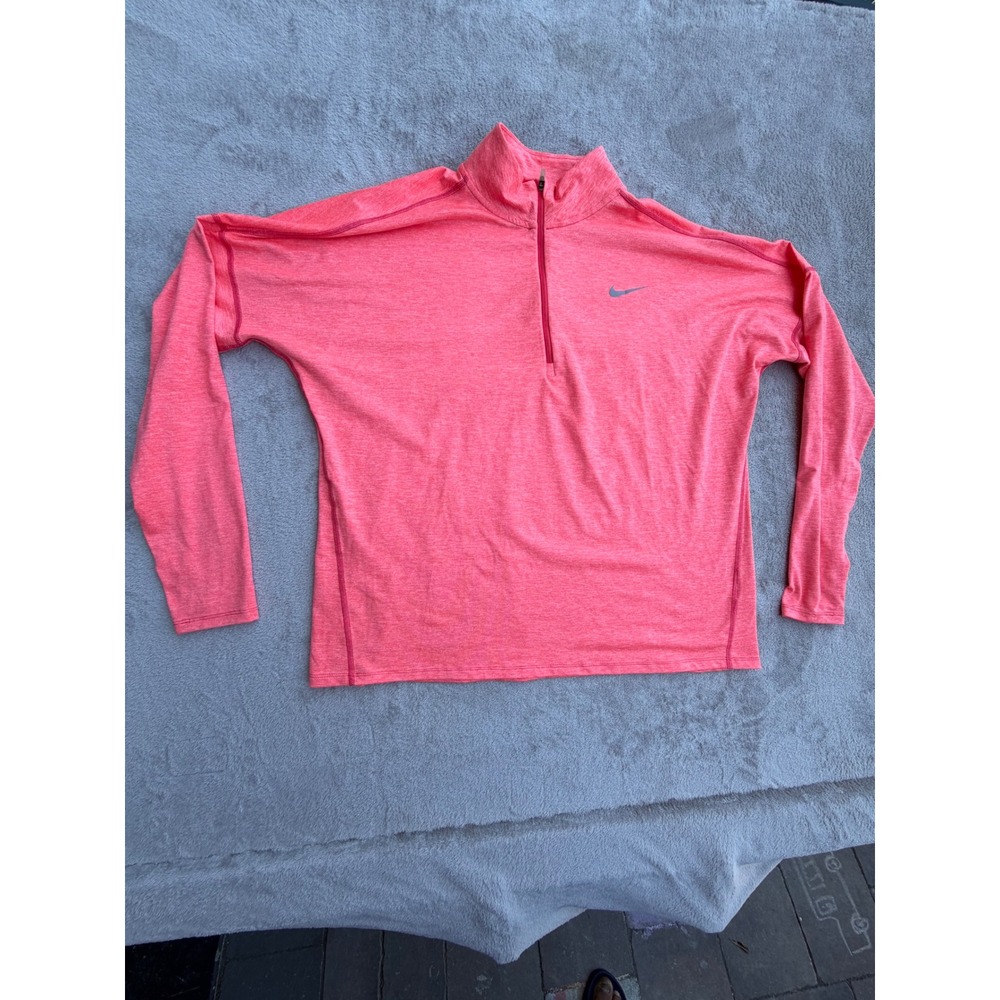 Nike Dri-FIT Quarter Zip Pullover Womens XL Pink Heathered Running